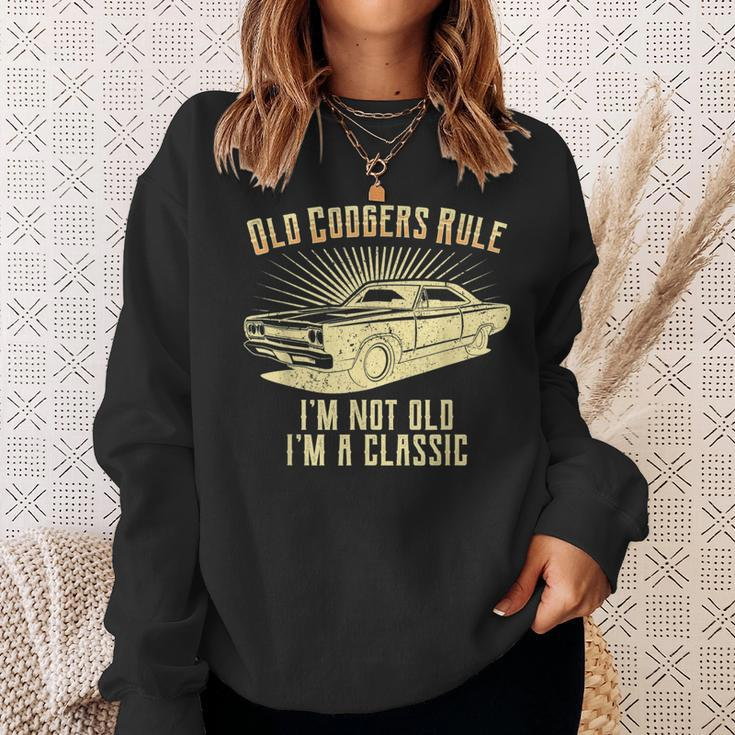 Old Codgers Rule-Classic Muscle Car Garage Sweatshirt Gifts for Her