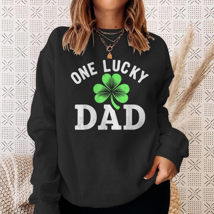 One Lucky Dad Father Irish St Patrick's Day Sweatshirt Gifts for Her