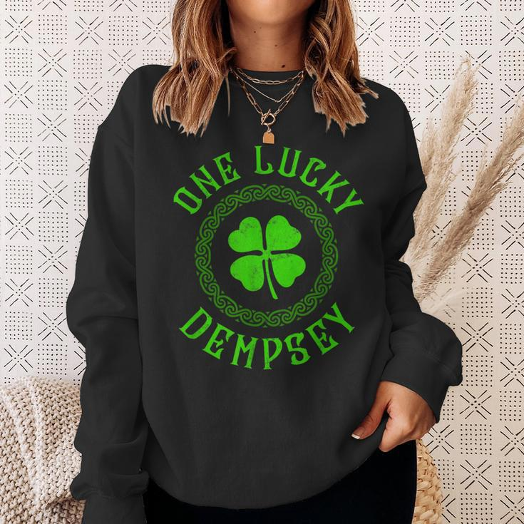 One Lucky Dempsey Irish Family Four Leaf Clover Sweatshirt Gifts for Her