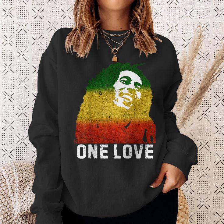 One Reggae Love Reggae Music Rastafarian Jamaica Rock Roots Sweatshirt Gifts for Her