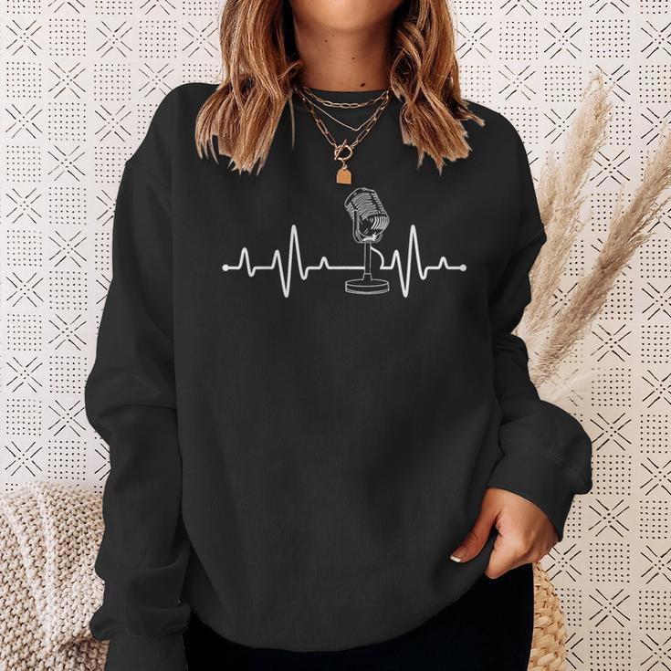Open Mic Comedian Stand Up Comedy Retro Microphone Sweatshirt Gifts for Her