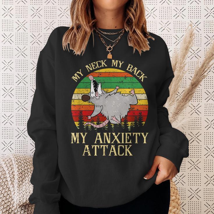 Opossum My Neck Back My Anxiety Attack Possum Team Trash Sweatshirt Gifts for Her