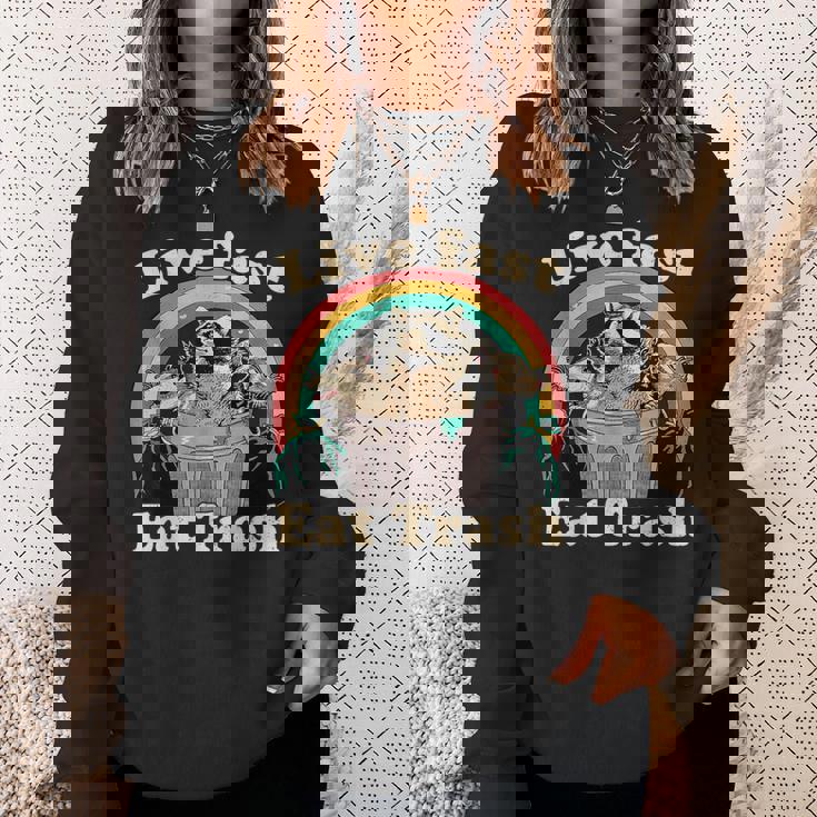 Opossum Raccoon Skunk Live Fast Eat Trash Street Cats Squad Sweatshirt Gifts for Her