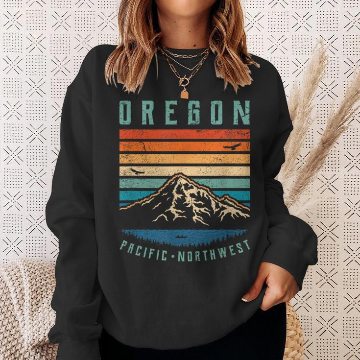 Oregon RetroVintage Portland Home State Mountains Sweatshirt Gifts for Her
