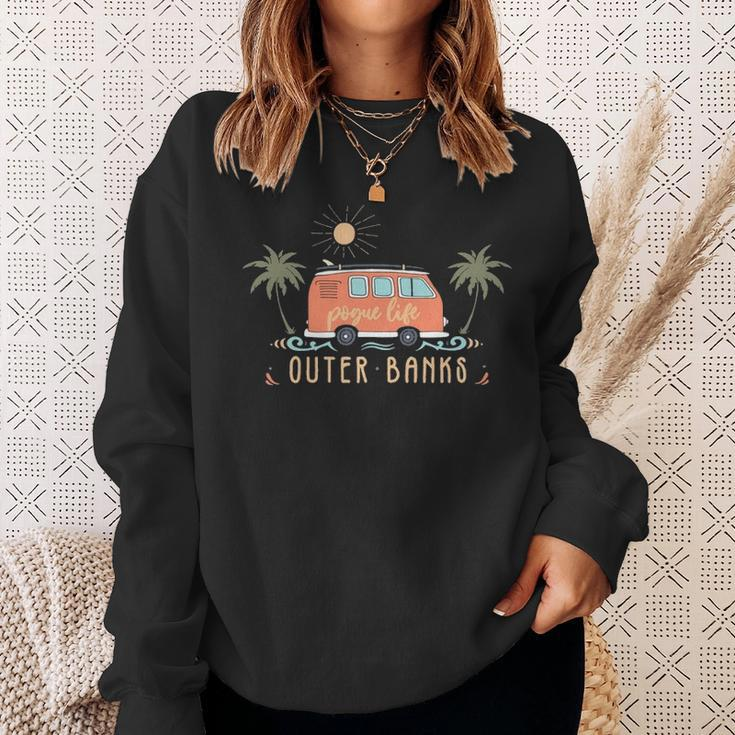 Outer Banks Dreaming Surfer Van Pogue Life Beach Palm Trees Sweatshirt Gifts for Her