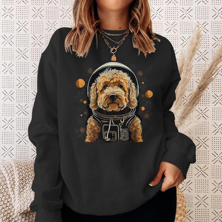 Outer Space Golden Doodle On Galaxy Astronaut Goldendoodle Sweatshirt Gifts for Her