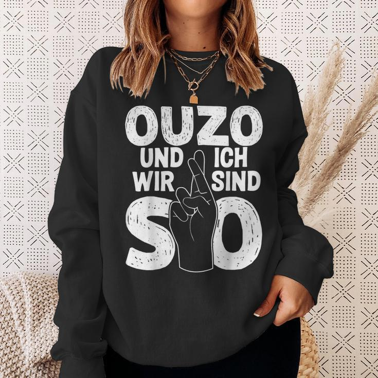 Ouzo Und Ich Greek Slogan Sweatshirt Geschenke für Sie