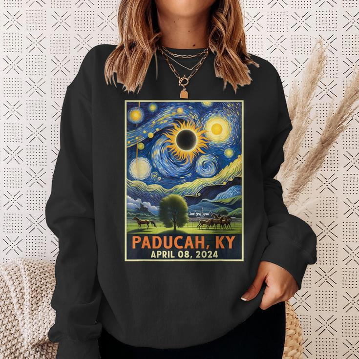 Paducah Kentucky Total Solar Eclipse 2024 Starry Night Sweatshirt Gifts for Her