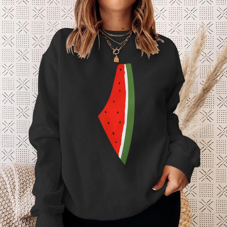 Palestine Watermelon Watermelon Palestine Map Sweatshirt Gifts for Her