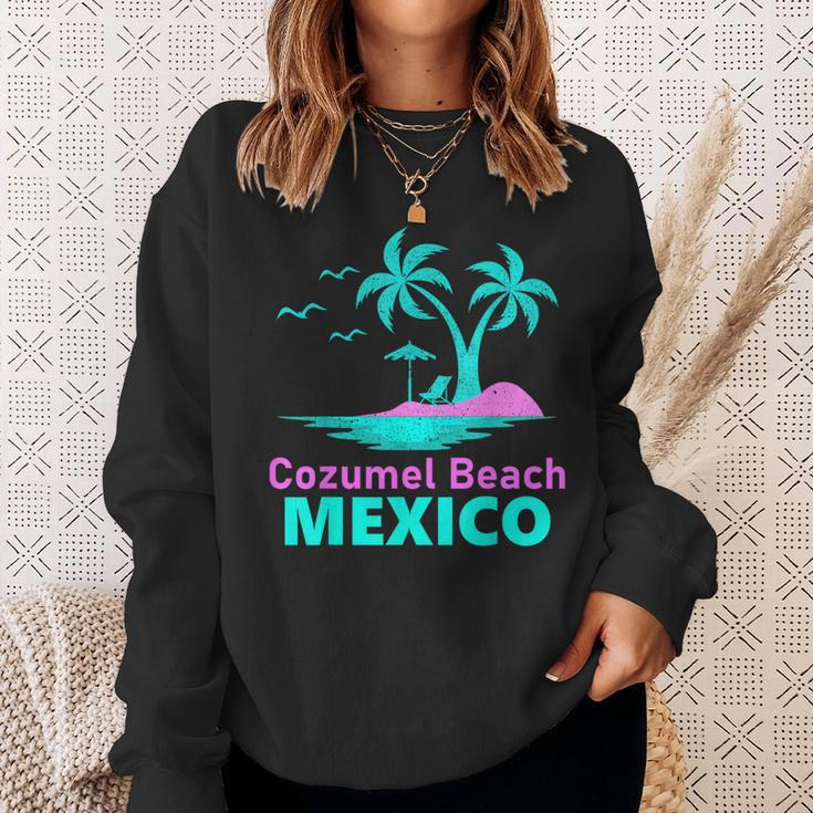 Palm Tree Sunset Summer Vacation Mexico Cozumel Beach Sweatshirt Gifts for Her