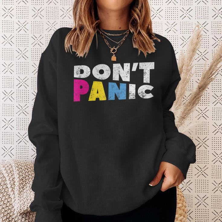 Pan Pride Lgbtq Dont Panic Pansexual Subtle Pride Flag Sweatshirt Gifts for Her