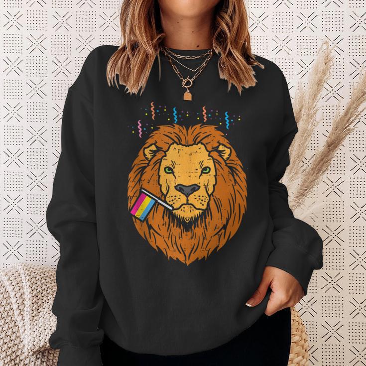 Pansexual Flag Lion Lgbt Pride Month Pan Pride Stuff Animal Sweatshirt Gifts for Her