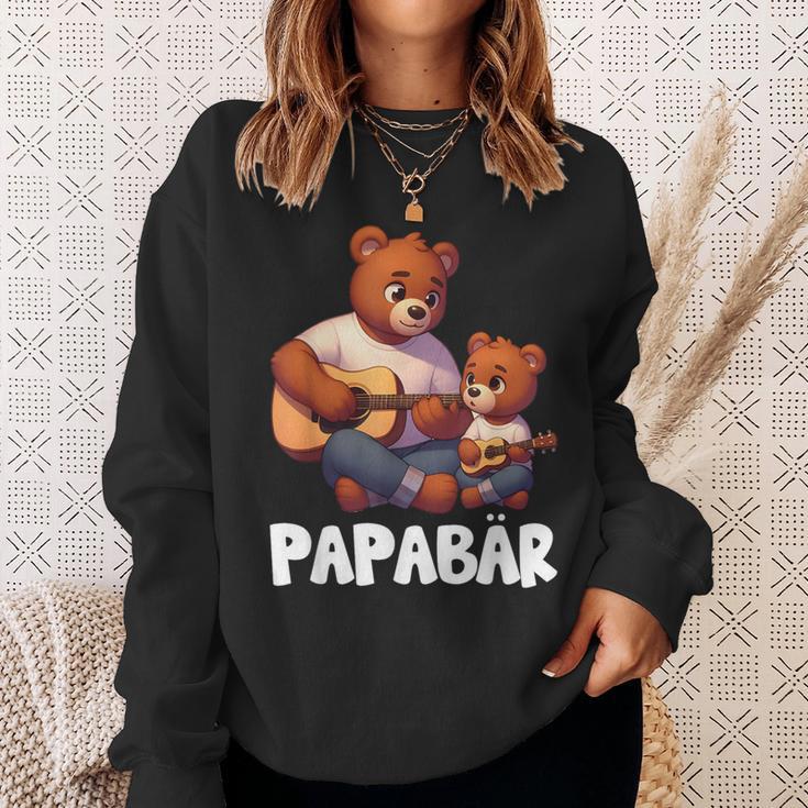 Papa Bärater Tochter Sohn Papa Gitarre Spielenatertag Sweatshirt Geschenke für Sie