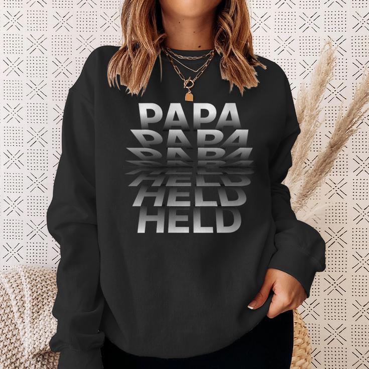 Papa Held Ehemannater Männer Umblätternatertag Mit-Ausschnitt Sweatshirt Geschenke für Sie