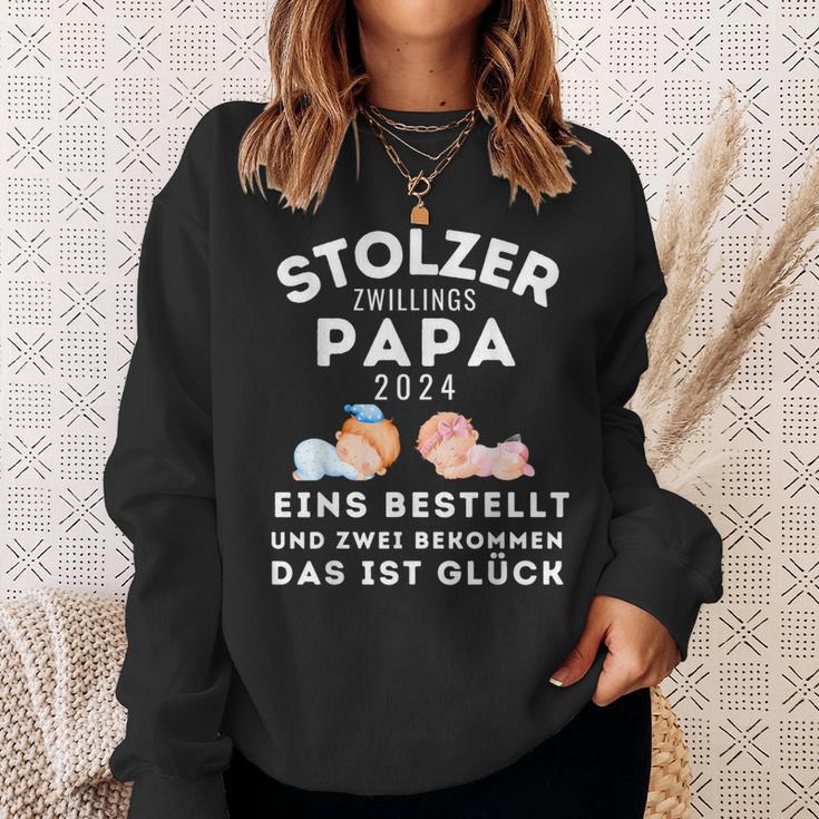 Papaon Zwillingen 2024 Saying Proud Twin Papa 2024 Sweatshirt Geschenke für Sie