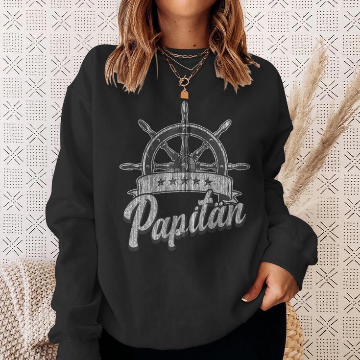 Papitän Papa Seemann Steuerruder Nautisch Kapuzenjacke Sweatshirt Geschenke für Sie