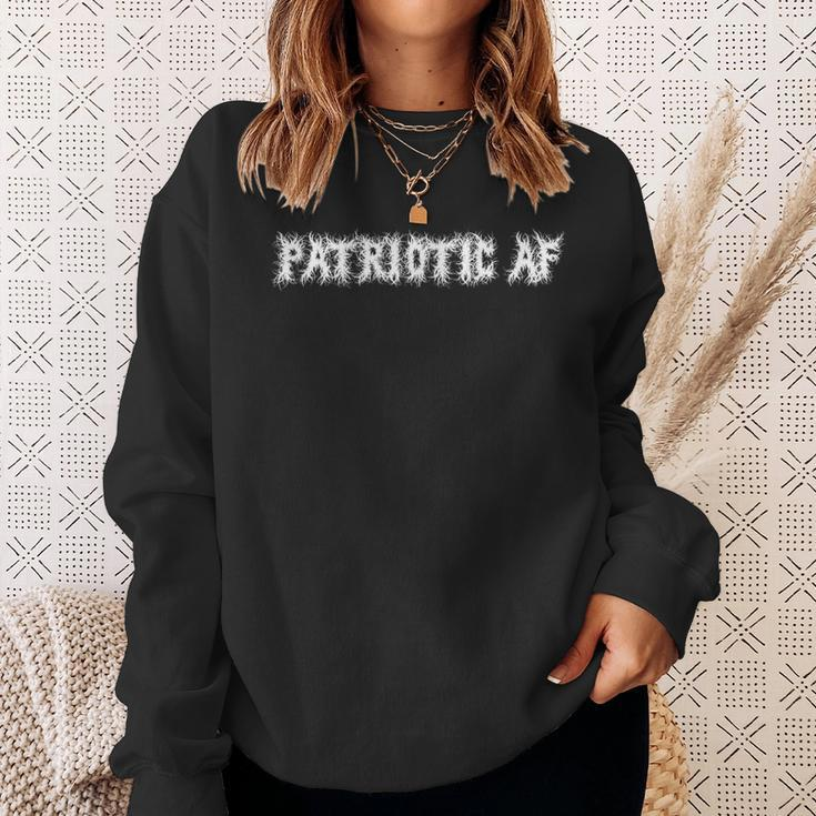 Patriotic Af Awesome Ironic Goth Inspired Sweatshirt Gifts for Her