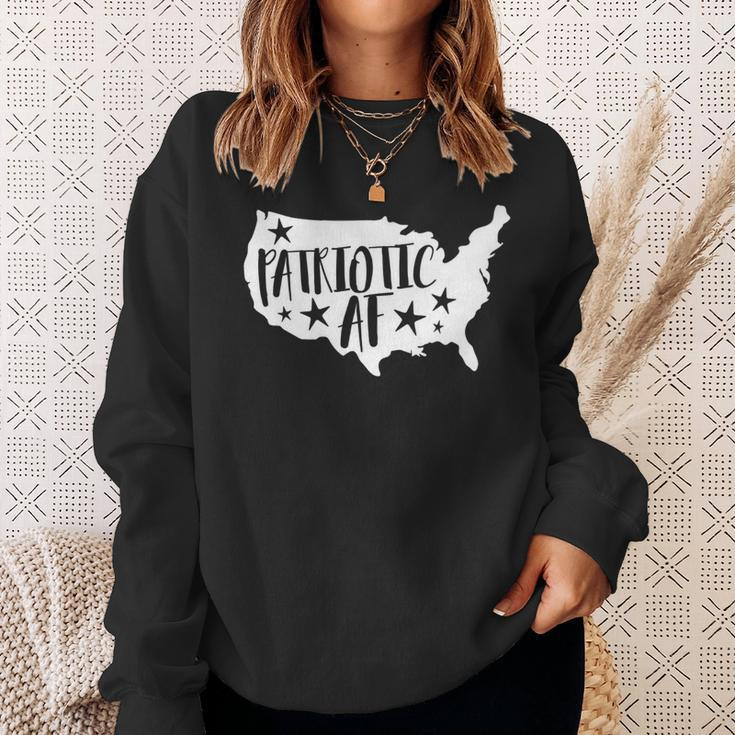 Patriotic Af Fourth Of July 4Th Usa Flag Labor Memorial Day Sweatshirt Gifts for Her