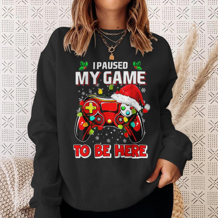 I Paused My Game To Be Here Ugly Sweater Christmas Men Sweatshirt Gifts for Her