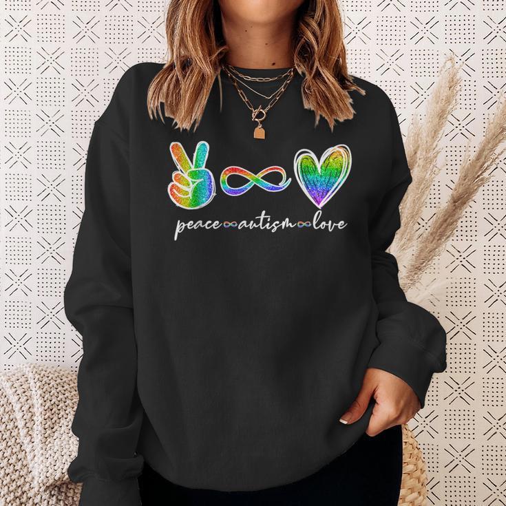 Peace Autism Love Infinity Symbol Autism Awareness Sweatshirt Gifts for Her