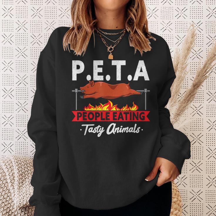 PETA People Eating Tasty Animals Bbq Grill Smoking Meat Sweatshirt Gifts for Her