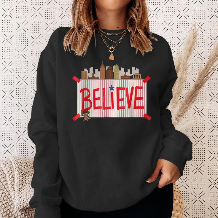 Philly Believe Ring The Bell Philadelphia Baseball Player Sweatshirt Gifts for Her