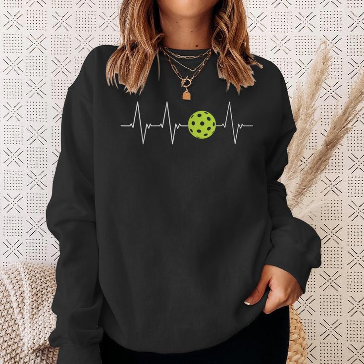 Pickleball W Heartbeat GraphicSweatshirt Gifts for Her