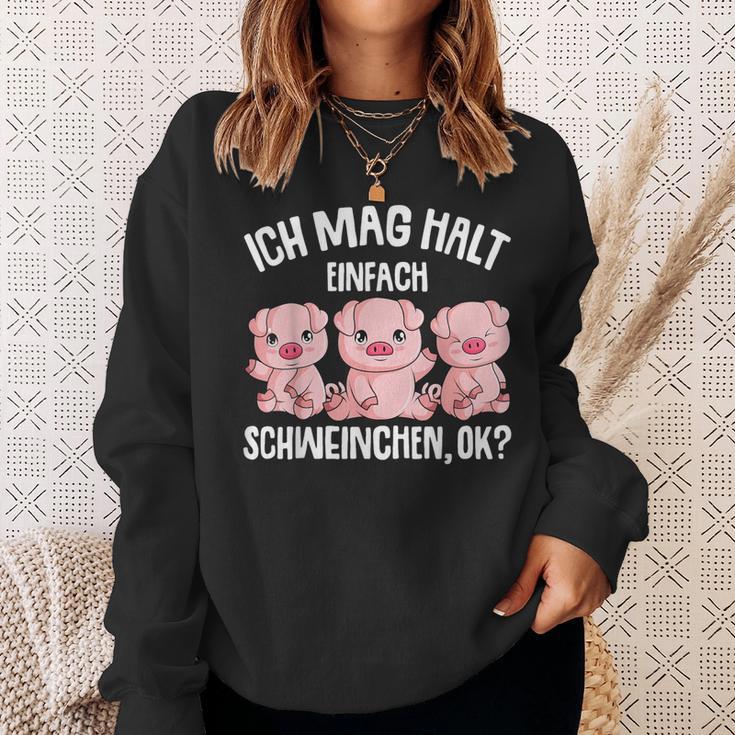 Pigs Ich Mag Halt Schweinchen Sweatshirt Geschenke für Sie