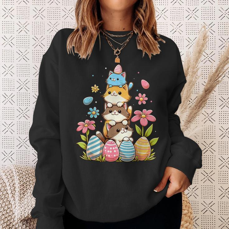 Pile Of Kitty Cats Easter Day Cute Cat Lover Cat Owner Sweatshirt Gifts for Her