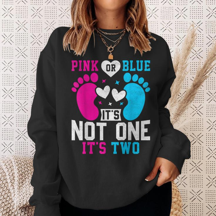 Pink Or Blue It's Not One It's Two Twins Gender Announcement Sweatshirt Gifts for Her