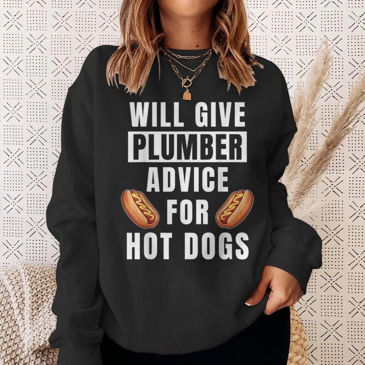 Plumbing Advice For Hot Dogs Pipefitter Worker Plumber Sweatshirt Gifts for Her