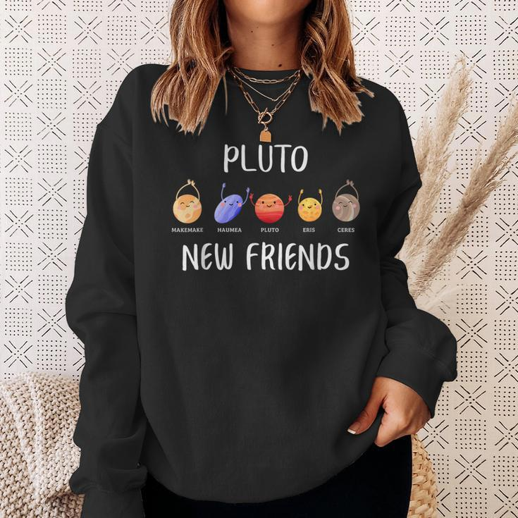Pluto New Friends Dwarf Planets Astronomy Science Sweatshirt Gifts for Her