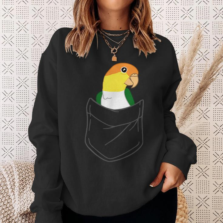 Pocket White Bellied Caique Cute Parrot Birb Memes Sweatshirt Gifts for Her