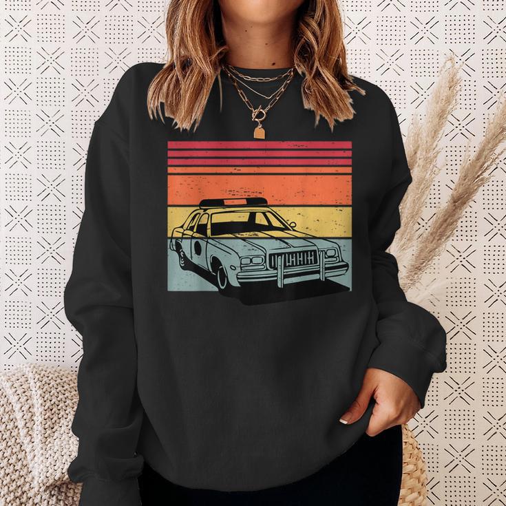 Police Car Tv Cop Shows Vintage Retro 70S & 80'S Sunset Sweatshirt Gifts for Her