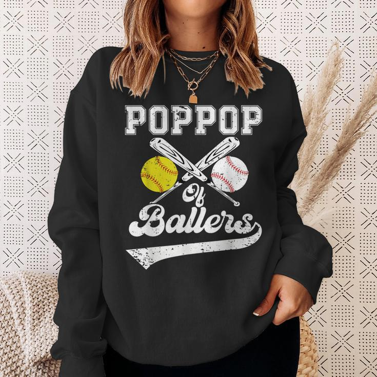 Poppop Of Ballers Softball Baseball Player Father's Day Sweatshirt Gifts for Her