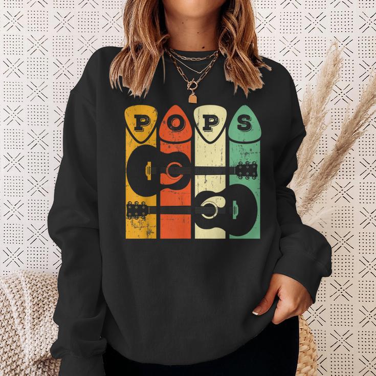 Pops Gitarre Plektrum Geschenk Opa Gitarristen Papa Gitarre Player Sweatshirt Geschenke für Sie