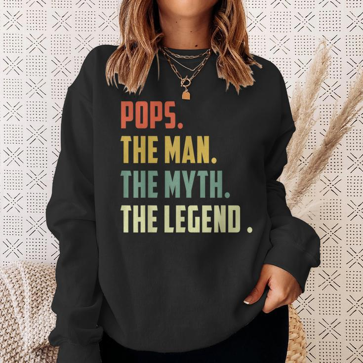 Pops The Man The Myth The Legend Father's Day Sweatshirt Gifts for Her