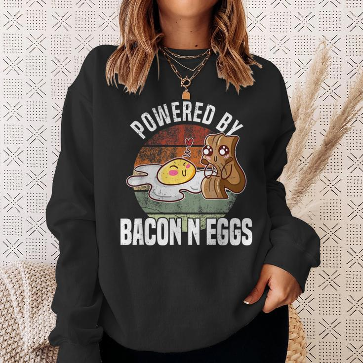 Powered By Bacon And Eggs Bacon Lover Sweatshirt Gifts for Her