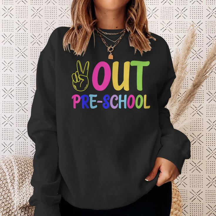 Out Pre-School Peace Sign Last Day Of School Tie Dye Sweatshirt Gifts for Her