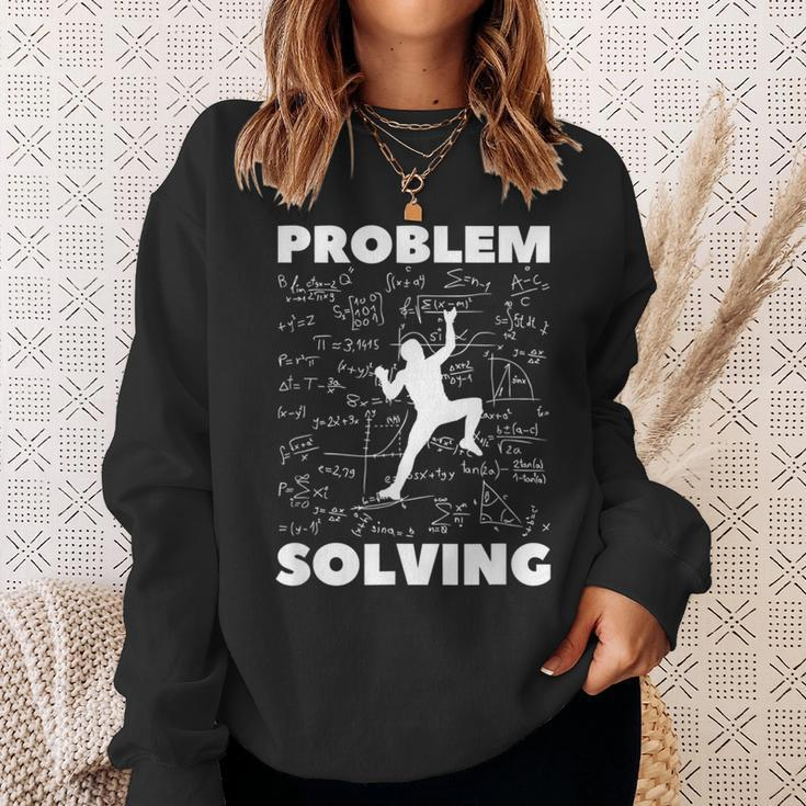 Problem-Solving-Climber Rock-Climbing-Bouldering-Pun Sweatshirt Gifts for Her