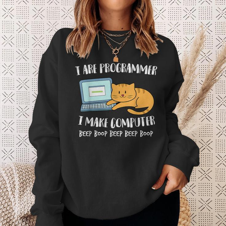 I Are Programmer Computer Scientist Computer Cat Sweatshirt Geschenke für Sie