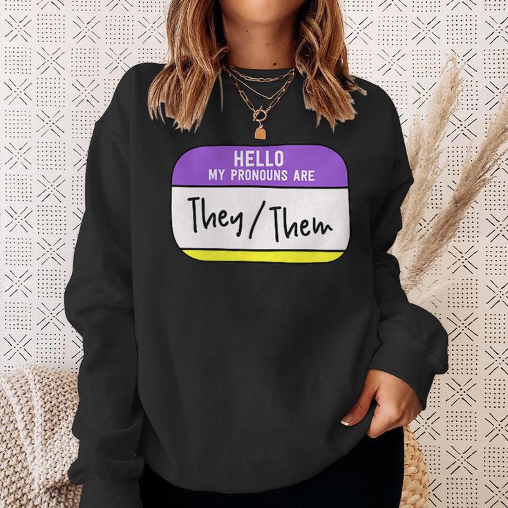 My Pronouns Are They Them Gender Nonbinary Pride Lgbt Sweatshirt Gifts for Her