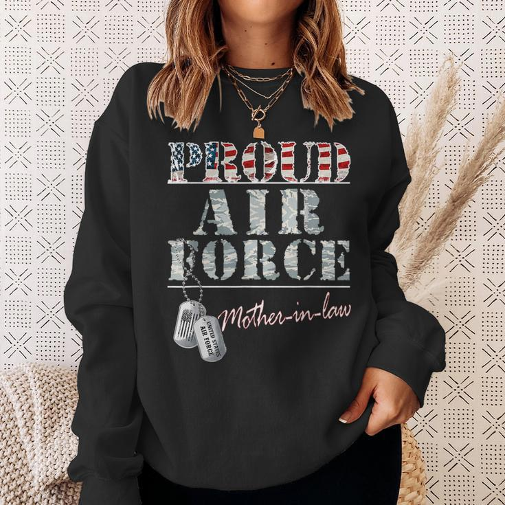 Proud Air Force Motherinlaw American Veteran Military Sweatshirt Gifts for Her