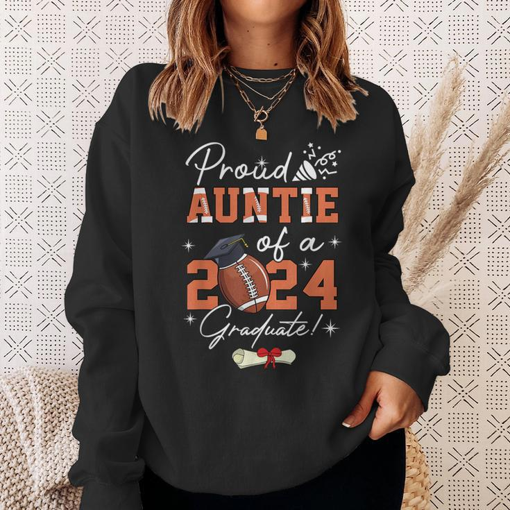 Proud Auntie Of A 2024 Graduate Football Graduation Sweatshirt Gifts for Her