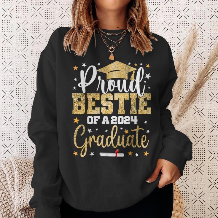 Proud Bestie Of A 2024 Graduate Class Graduation Best Friend Sweatshirt Gifts for Her