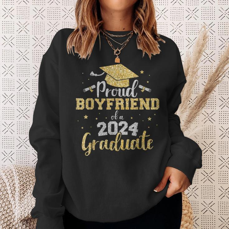 Proud Boyfriend Of Class Of 2024 Graduate Senior Graduation Sweatshirt Gifts for Her