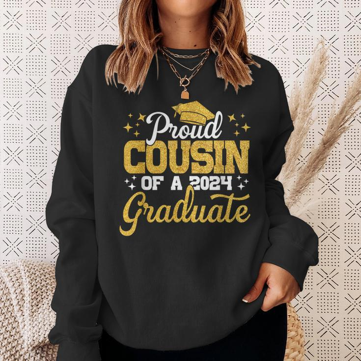 Proud Cousin Of A Class Of 2024 Graduate Senior Family Sweatshirt Gifts for Her