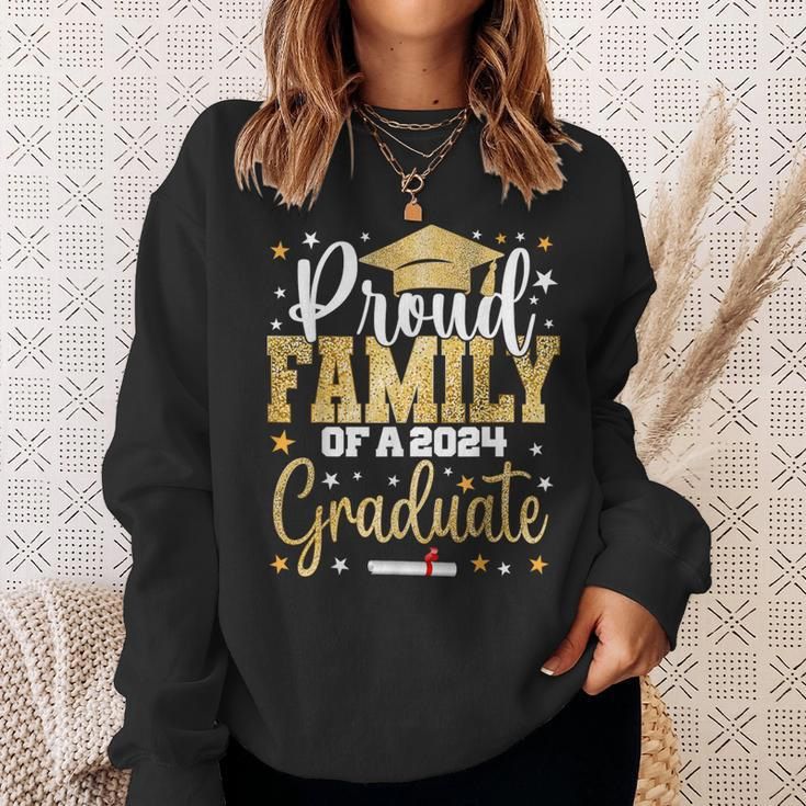 Proud Family Of A 2024 Graduate Class Senior Graduation Sweatshirt Gifts for Her