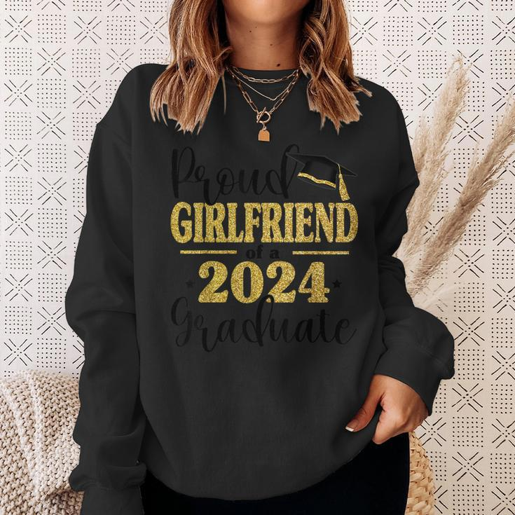 Proud Girlfriend Of A 2024 Graduate Graduation Family Sweatshirt Gifts for Her