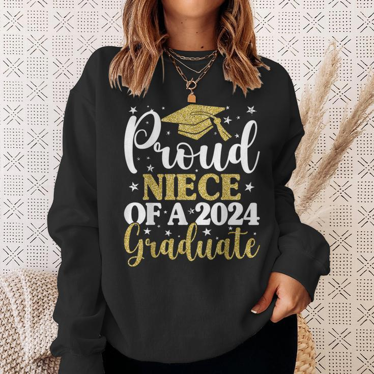 Proud Niece Of A 2024 Graduate Graduation Matching Family Sweatshirt Gifts for Her